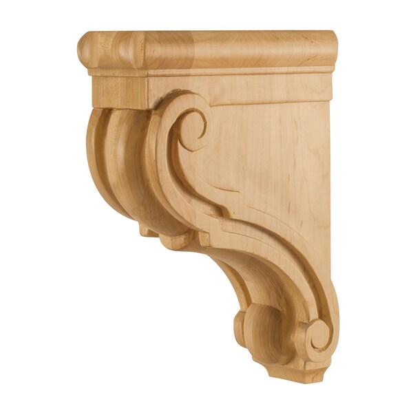 Hardware Resources 3" Wx7"Dx10"H Alder Scrolled Corbel - CORF-1-ALD