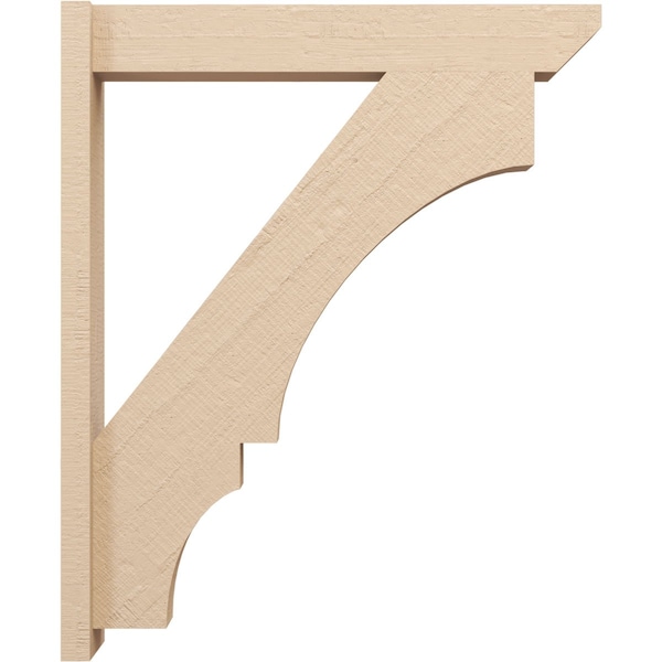 Ekena Millwork 5 1/2-in W x 28-in D x 34-in H Balboa Slat Rough Cedar Woodgrain TimberThane Outlooker, Primed Tan - OUTUR055X28X34BOA24RCPR