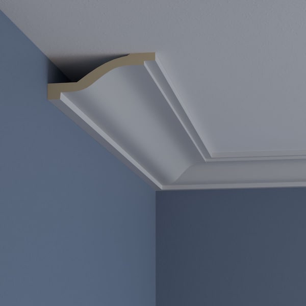 Ekena Millwork 2 1/8"H x 5 3/8"P x 5 5/8"F x 94 1/2"L Foster Smooth Crown Moulding - MLD02X05X05FO
