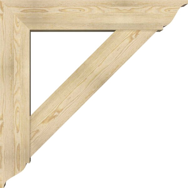 Ekena Millwork Traditional Traditional Rough Sawn Bracket w/ Offset Brace, Douglas Fir, 8"W x 38"D x 38"H - BKT0806X38X38TRA01RDF