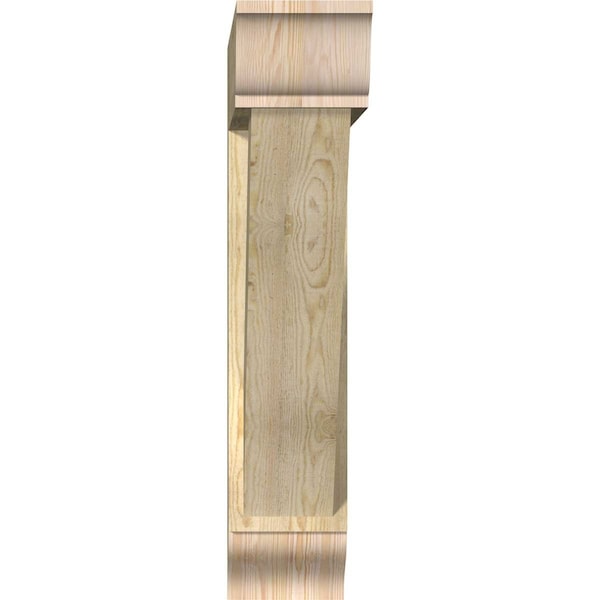 Ekena Millwork Traditional Traditional Rough Sawn Bracket w/ Offset Brace, Douglas Fir, 8"W x 38"D x 38"H - BKT0806X38X38TRA01RDF