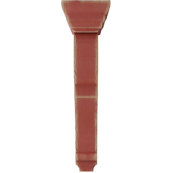 Ekena Millwork 3"W x 6 1/2"D x 12"H Large Rojas Wood Vintage Decor Corbel, Salvage Red - CORWD03X06X12RJRD