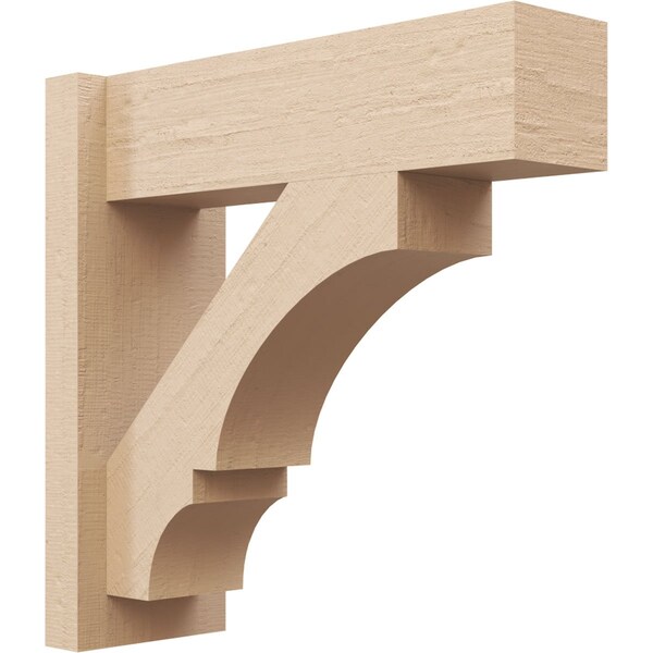Ekena Millwork 5 1/2-in W x 16-in D x 16-in H Balboa Block Rough Cedar Woodgrain TimberThane Outlooker, Primed Tan - OUTUR055X16X16BOA44RCPR
