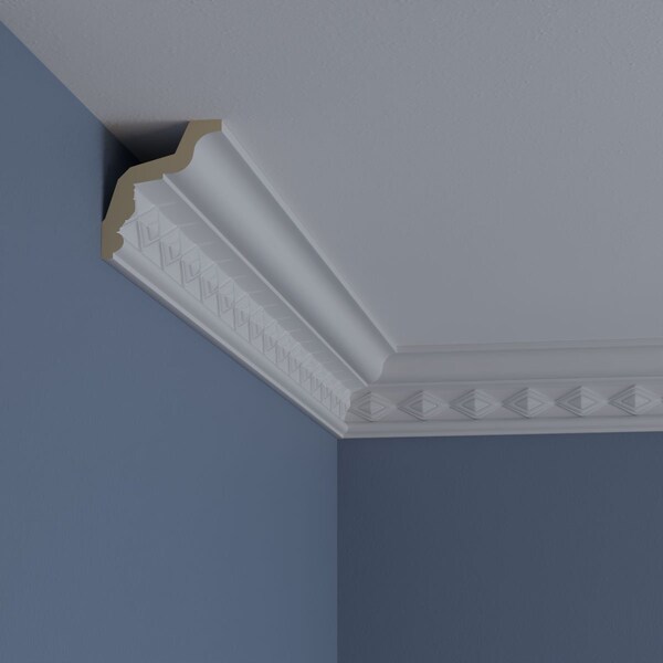 Ekena Millwork 3 1/8"H x 2 3/4"P x 4 1/8"F x 94 1/2"L Sofia Crown Moulding - MLD03X02X04SO