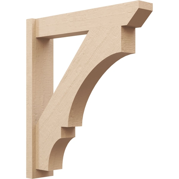 Ekena Millwork 6-in W x 30-in D x 34-in H Balboa Slat Rough Cedar Woodgrain TimberThane Outlooker, Primed Tan - OUTUR060X30X34BOA24RCPR