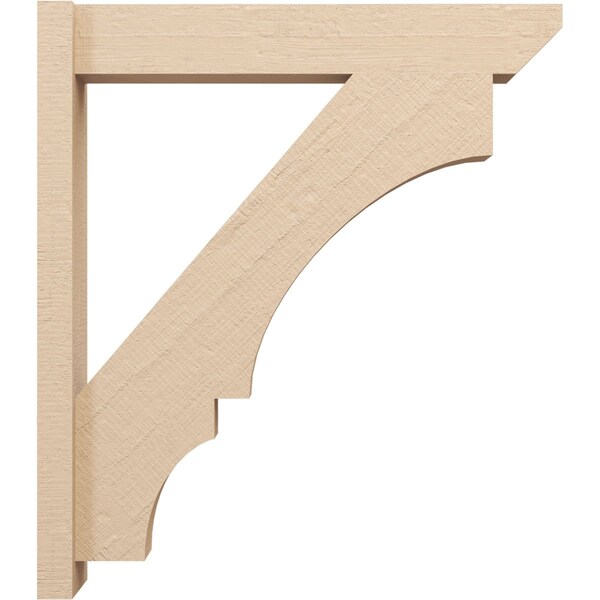 Ekena Millwork 6-in W x 30-in D x 34-in H Balboa Slat Rough Cedar Woodgrain TimberThane Outlooker, Primed Tan - OUTUR060X30X34BOA24RCPR
