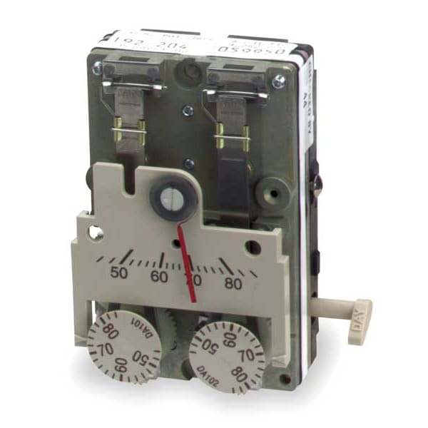 Siemens Pneumatic Thermostat, Dual Temperature, Heating and Cooling, 2 Pipe, Vertical, 5/32 in Barb - 192-204