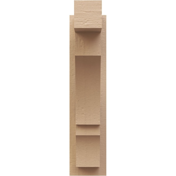 Ekena Millwork 5 1/2-in W x 12-in D x 24-in H Balboa Block Rough Cedar Woodgrain TimberThane Outlooker, Primed Tan - OUTUR055X12X24BOA44RCPR