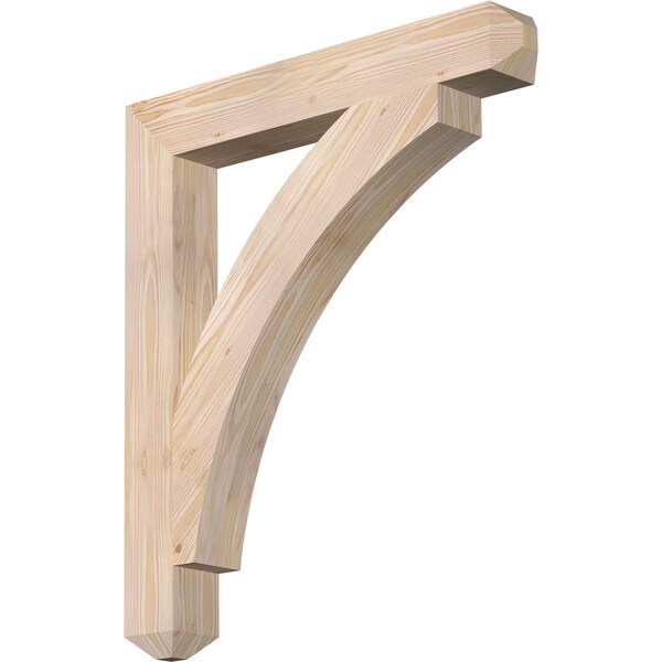 Ekena Millwork Thorton Craftsman Smooth Bracket, Douglas Fir, 3 1/2"W x 26"D x 30"H - BKT04X26X30THR04SDF