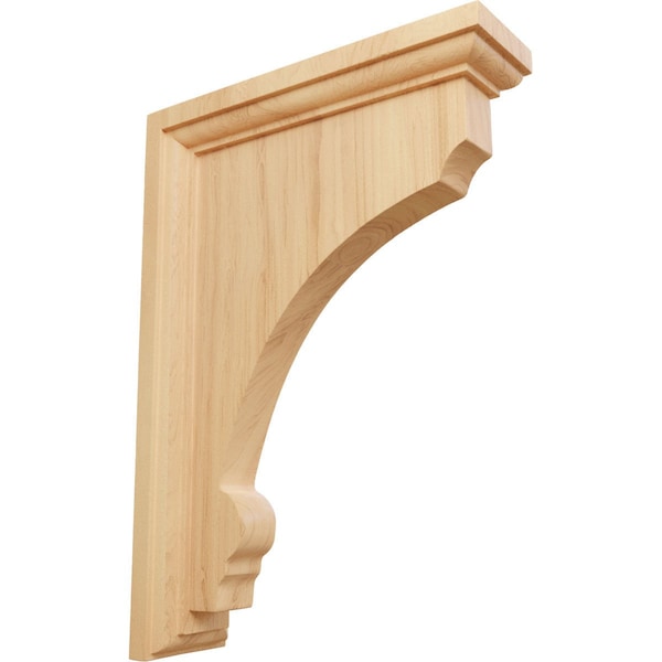 Ekena Millwork 2 1/2"W x 7"D x 10"H Large Thompson Wood Bracket, Red Oak - BKTW02X07X10TMRO