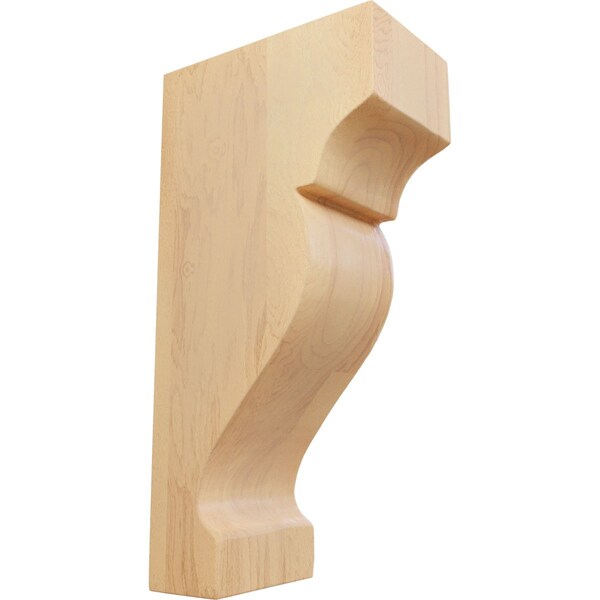 Ekena Millwork 1 3/4"W x 3"D x 6"H Mini Dearborn Wood Corbel, Red Oak - CORW02X06X03DRRO