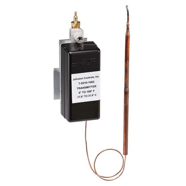 Johnson Controls Pneumatic Temperature Transmitter, Duct, Flange, Wall, Well, 3 to 15 psi - T-5210-1118