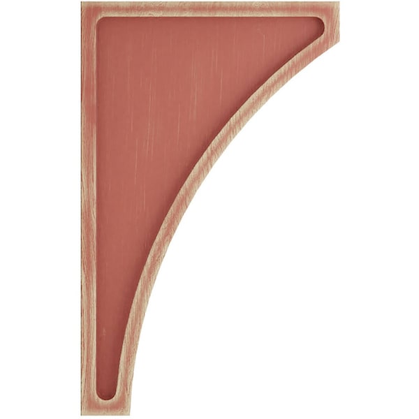 Ekena Millwork 3"W x 7 1/2"D x 12"H Extra Large Lawson Wood Vintage Decor Corbel, Salvage Red - CORWD03X07X12LWRD