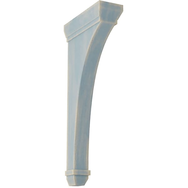 Ekena Millwork 2 1/4"W x 7"D x 14"H Stockport Wood Vintage Decor Bracket, Driftwood Blue - BKTWD02X07X14STBU
