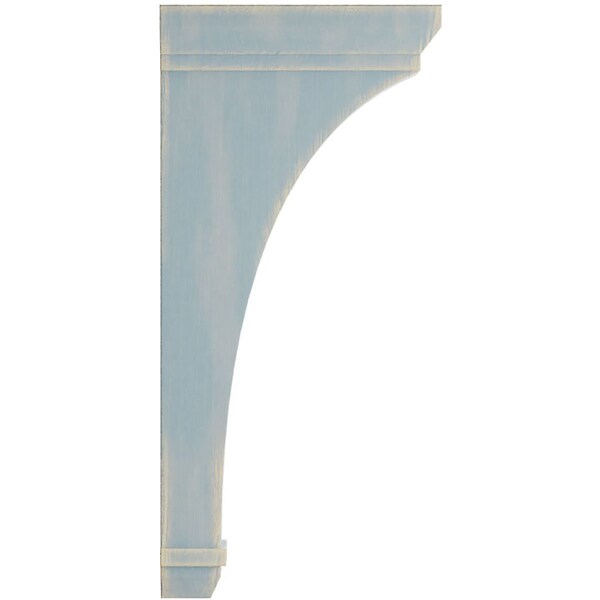 Ekena Millwork 2 1/4"W x 7"D x 14"H Stockport Wood Vintage Decor Bracket, Driftwood Blue - BKTWD02X07X14STBU