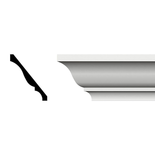 Ekena Millwork WM45 - 4 1/4"H x 3 1/4"P x 5 1/4"F x 96"L Crown Moulding, PVC - WM45X96SWPV