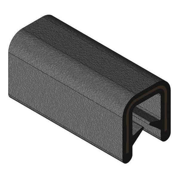 Trim-Lok Edge Trim, Alum Clip, 0.36 In W, 100 Ft - 150B2X3/16-100