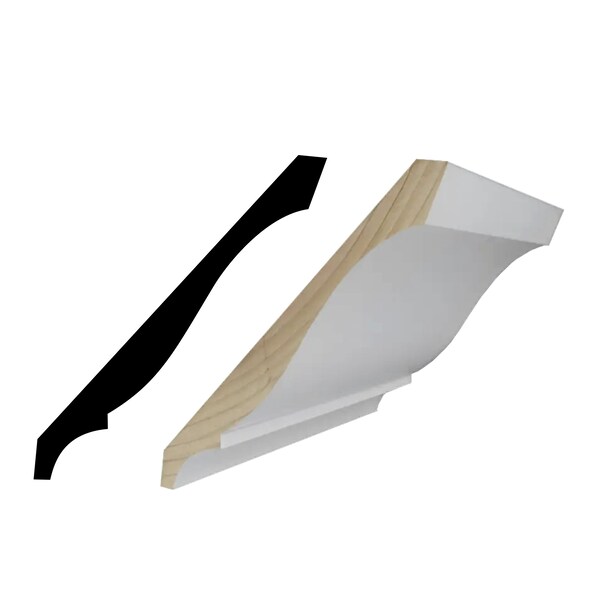 Reso Radiata pine, White, 96 in L, 0.68 in H, 5.5 in W, Primed - RMC-M45-96-5