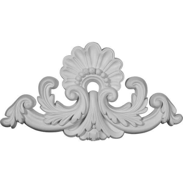 Ekena Millwork 16"W x 8 7/8"H x 1 1/2"P Shell Center Onlay - ONL16X08X01SH