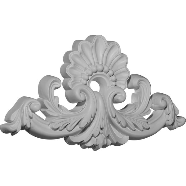 Ekena Millwork 16"W x 8 7/8"H x 1 1/2"P Shell Center Onlay - ONL16X08X01SH