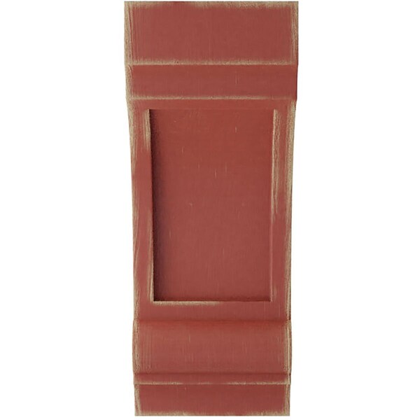 Ekena Millwork 4 3/4"W x 6"D x 12"H Diane Recessed Wood Vintage Decor Corbel, Salvage Red - CORWD05X06X12DIRD