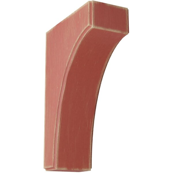 Ekena Millwork 3 1/2"W x 8"D x 12"H Clarksville Wood Vintage Decor Bracket, Salvage Red - BKTWD04X08X12CVRD