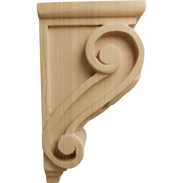 Ekena Millwork 3 1/2"W x 4"D x 7"H Small Basket Weave Corbel, Cherry - CORW03X04X07BWCH