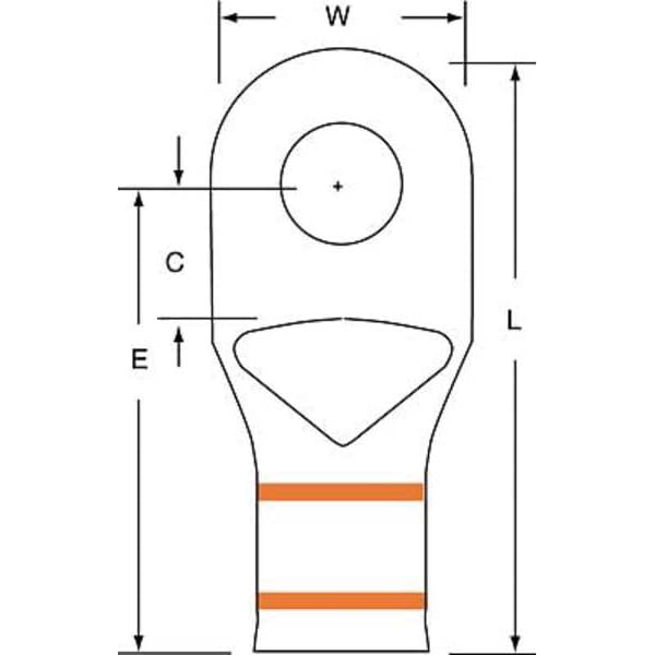 Compresión de una Terminal de un Orificio, 3/0 AWG, Paquete con 60 unidades - MC3/0-38RX