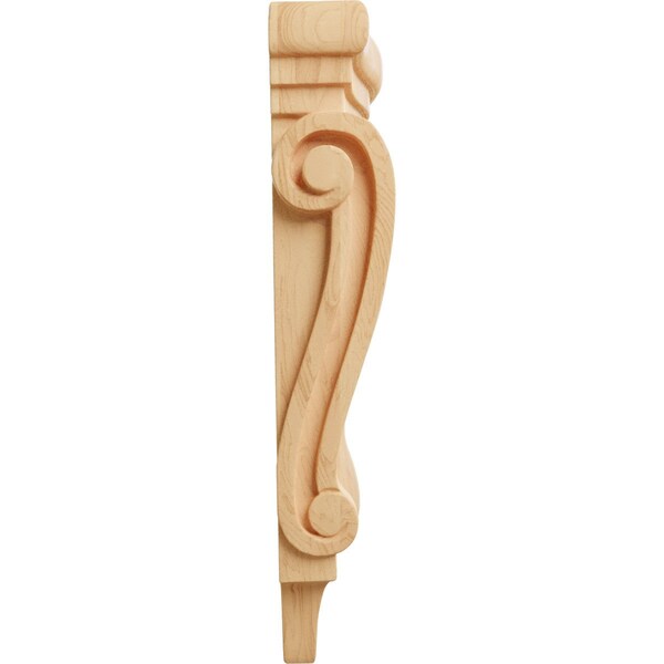 Ekena Millwork 4 3/4"W x 1 3/4"D x 10"H Small Traditional Pilaster Wood Corbel, Red Oak - CORW05X02X10PTRO
