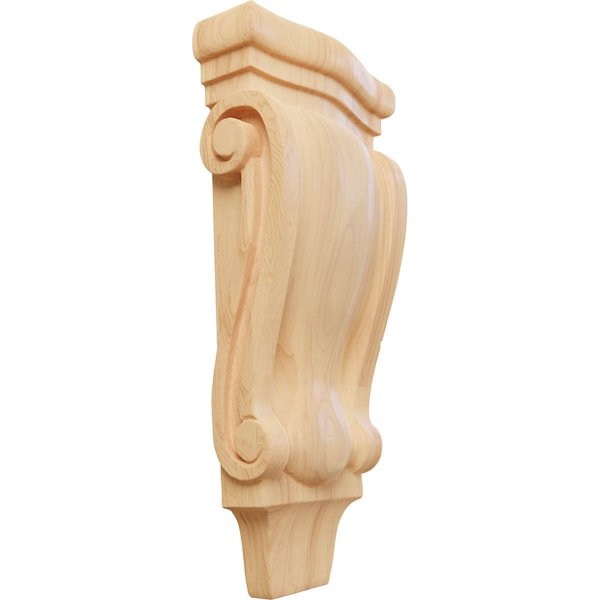 Ekena Millwork 4 3/4"W x 1 3/4"D x 10"H Small Traditional Pilaster Wood Corbel, Red Oak - CORW05X02X10PTRO