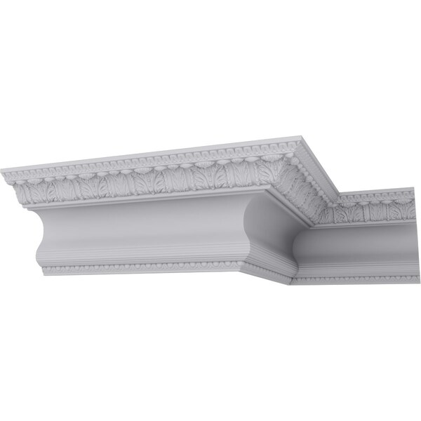 Ekena Millwork 13"H x 10 1/2"P x 16 5/8"F x 94 1/2"L Egg & Dart Acanthus Crown Moulding - MLD13X10X16EG