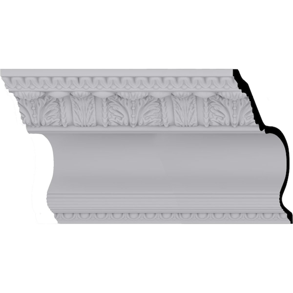 Ekena Millwork 13"H x 10 1/2"P x 16 5/8"F x 94 1/2"L Egg & Dart Acanthus Crown Moulding - MLD13X10X16EG