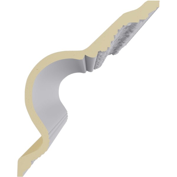 Ekena Millwork 13"H x 10 1/2"P x 16 5/8"F x 94 1/2"L Egg & Dart Acanthus Crown Moulding - MLD13X10X16EG