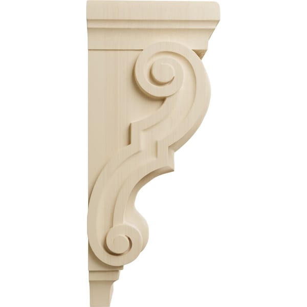 Ekena Millwork 6"W x 7 1/2"D x 18"H Extra Large Traditional Wood Corbel, Rubberwood - CORW06X08X18TRRW
