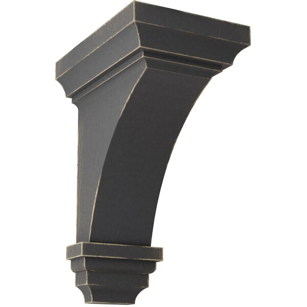 Ekena Millwork 4"W x 4 3/4"D x 8"H Small Jefferson Wood Vintage Decor Corbel, Black - CORWD04X04X08JEBL