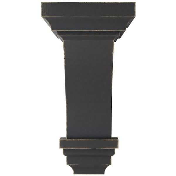 Ekena Millwork 4"W x 4 3/4"D x 8"H Small Jefferson Wood Vintage Decor Corbel, Black - CORWD04X04X08JEBL