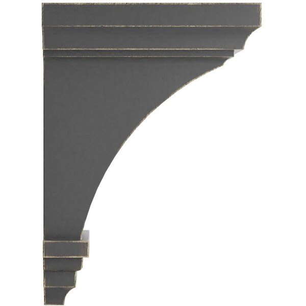 Ekena Millwork 4"W x 4 3/4"D x 8"H Small Jefferson Wood Vintage Decor Corbel, Black - CORWD04X04X08JEBL