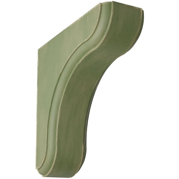 Ekena Millwork 1 3/4"W x 5 1/2"D x 5 1/2"H Eaton Wood Vintage Decor Bracket, Restoration Green - BKTWD02X06X06EAGR