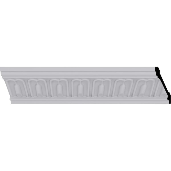 Ekena Millwork 3 1/4"H x 3 3/8"P x 4 5/8"F x 94 3/8"L, (2" Repeat), Chamberlain Crown Moulding - MLD03X03X04CE