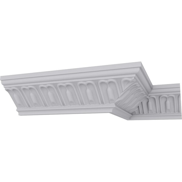 Ekena Millwork 3 1/4"H x 3 3/8"P x 4 5/8"F x 94 3/8"L, (2" Repeat), Chamberlain Crown Moulding - MLD03X03X04CE