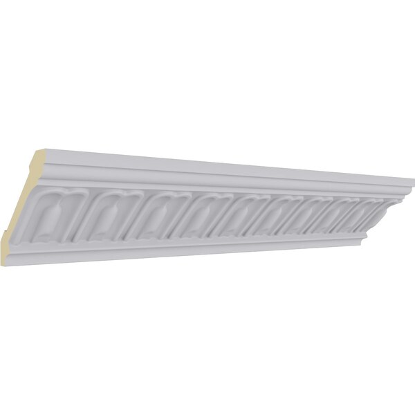 Ekena Millwork 3 1/4"H x 3 3/8"P x 4 5/8"F x 94 3/8"L, (2" Repeat), Chamberlain Crown Moulding - MLD03X03X04CE