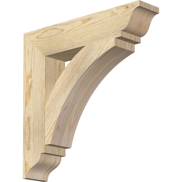 Ekena Millwork Thorton Traditional Rough Sawn Bracket, Douglas Fir, 4"W x 20"D x 20"H - BKT04X20X20THR01RDF