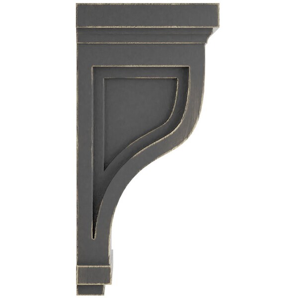 Ekena Millwork 4 3/4"W x 5"D x 10"H Traditional Recessed Wood Vintage Decor Corbel, Black - CORWD04X05X10TRBL
