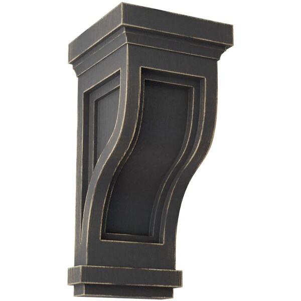 Ekena Millwork 4 3/4"W x 5"D x 10"H Traditional Recessed Wood Vintage Decor Corbel, Black - CORWD04X05X10TRBL
