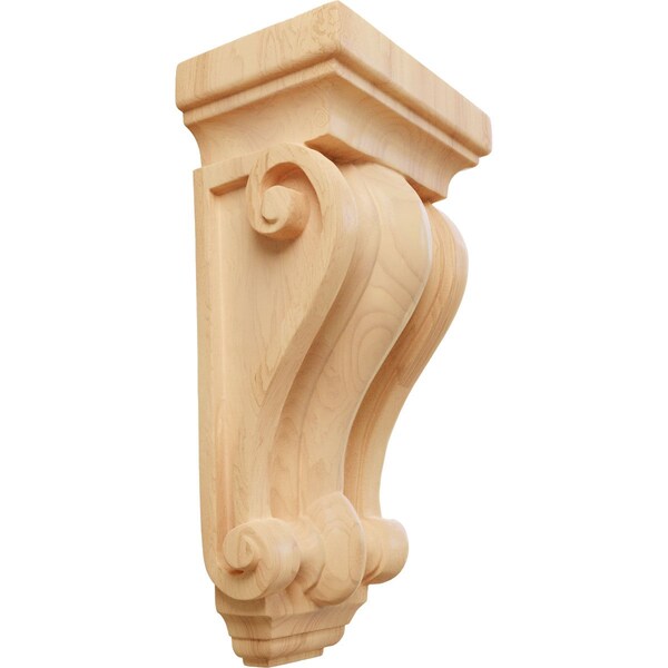 Ekena Millwork 5"W x 3 1/4"D x 9 1/2"H Cole Pilaster Wood Corbel, Red Oak - CORW05X03X09CORO
