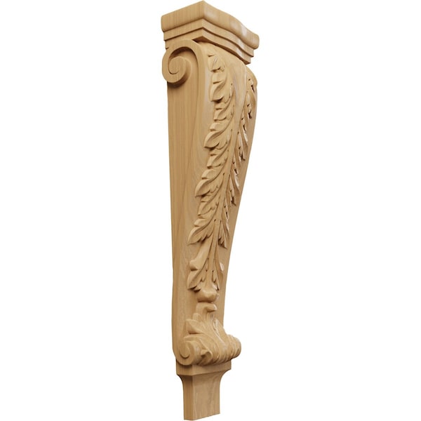 Ekena Millwork 6 3/4"W x 4 1/4"D x 27 1/2"H Extra Large Acanthus Pilaster Corbel, Cherry - CORW07X04X27PACH