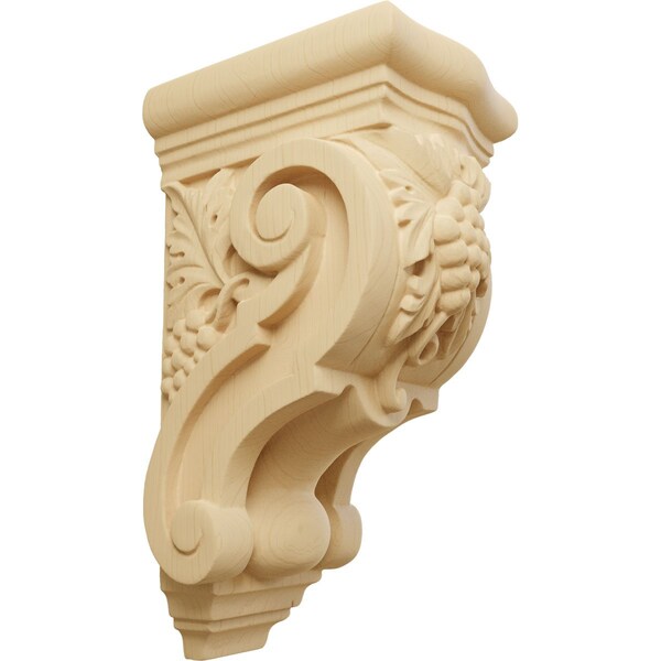 Ekena Millwork 3 1/2"W x 4 3/8"D x 7 7/8"H Small Grape Bunches Corbel, Alder - COR03X04X07GRAL