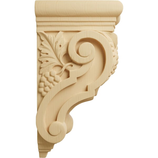 Ekena Millwork 3 1/2"W x 4 3/8"D x 7 7/8"H Small Grape Bunches Corbel, Alder - COR03X04X07GRAL