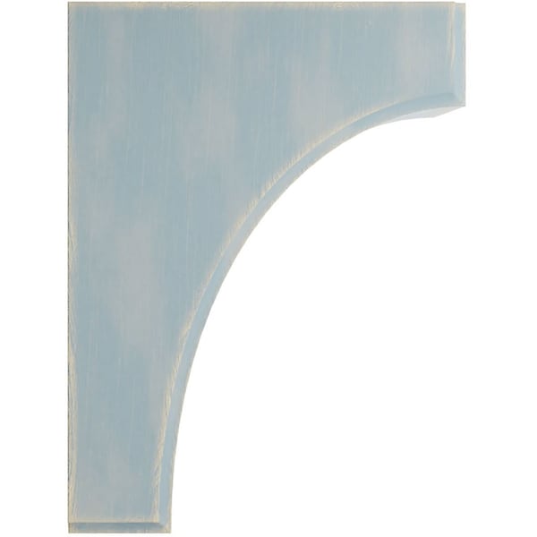 Ekena Millwork 3 1/2"W x 6"D x 8"H Clarksville Wood Vintage Decor Bracket, Driftwood Blue - BKTWD04X06X08CVBU