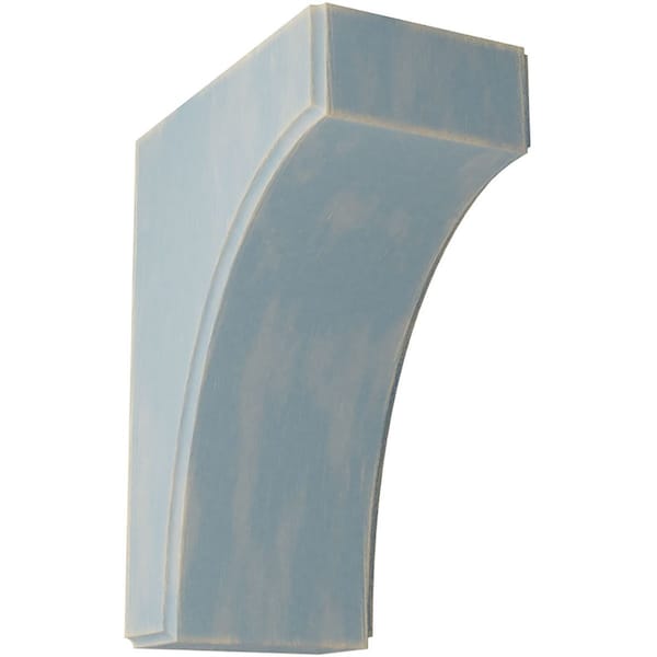 Ekena Millwork 3 1/2"W x 6"D x 8"H Clarksville Wood Vintage Decor Bracket, Driftwood Blue - BKTWD04X06X08CVBU
